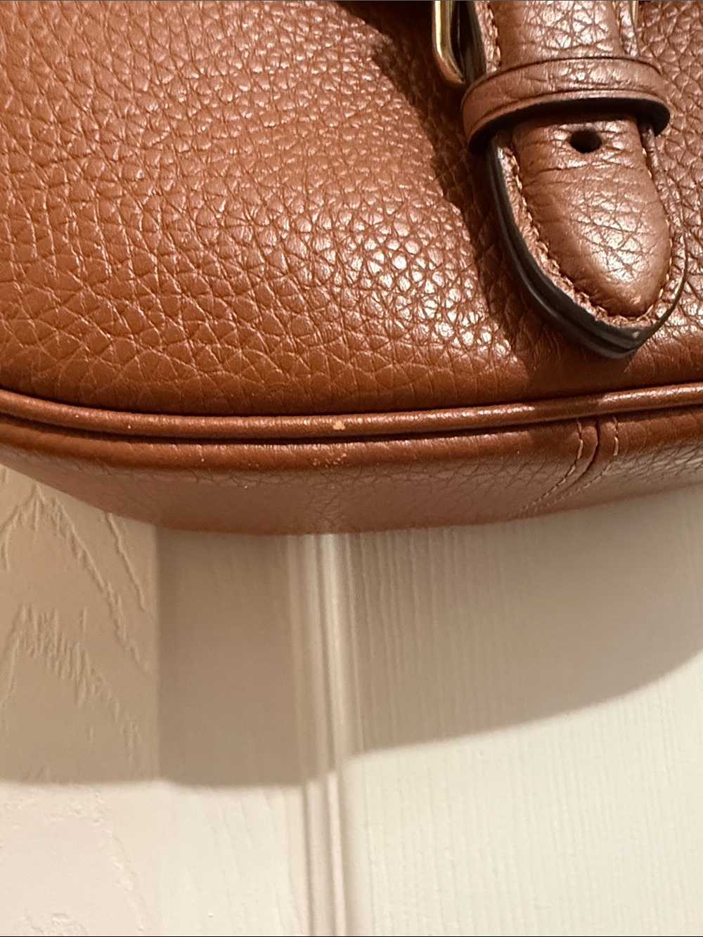 Authentic! Coach Cognac Pebbled Leather Crossbody Saddle Bag - Picture 5 of 10